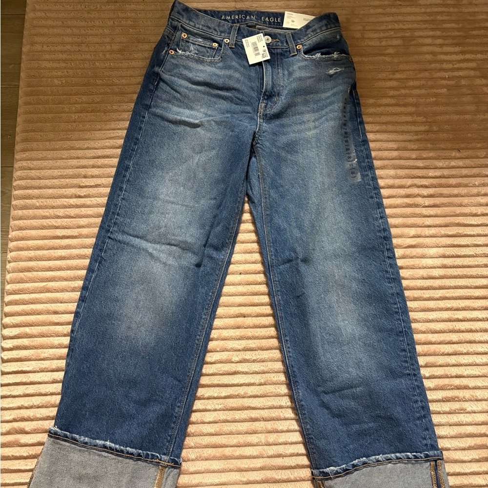 American Eagle Stretch High Waisted Stovepipe Cuffed Jean